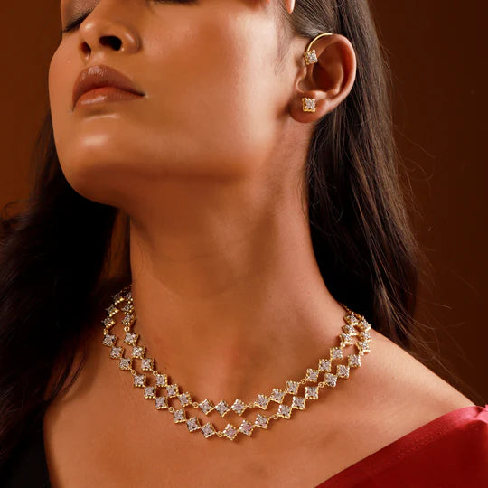 Gota Patti Mandala Haar Necklace Set