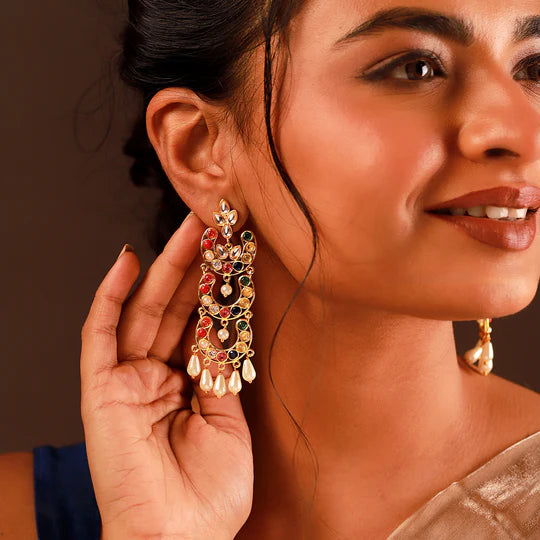 Gota Patti Shahi Guldaasta Necklace Set