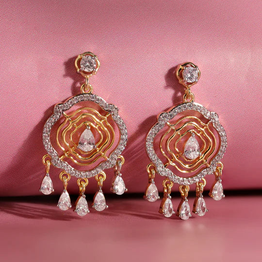 Navratan Moonlight Dangle Earrings