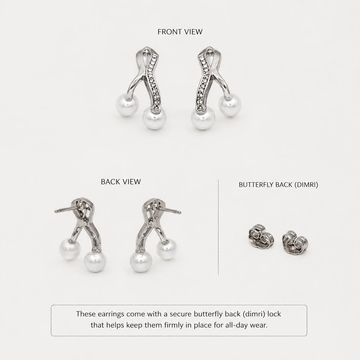 Pearl Cascade Earrings Set | 925 Sterling Silver | Veera Aabha