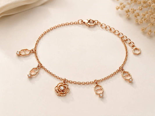 Bloom & Brilliance Charm Bracelet | 925 Sterling Silver | Veera Aabha
