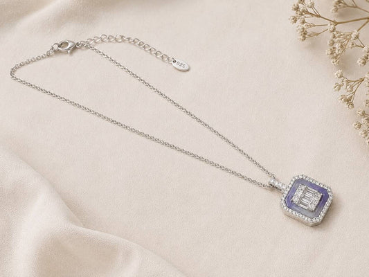 Lavender Royale Pendant Necklace | 925 Sterling Silver | Veera Aabha