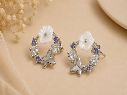 Flutter Bloom Stud Earrings | 925 Sterling Silver | Veera Aabha
