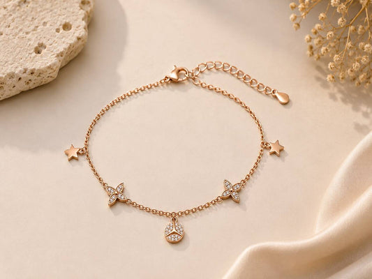 Celestial Grace Charm Bracelet | 925 Sterling Silver | Veera Aabha