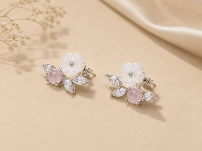 Blush Blossom Stud Earrings | 925 Sterling Silver | Veera Aabha