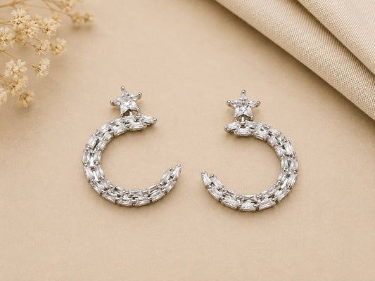 Celestial Star Hoop Earrings | 925 Sterling Silver | Veera Aabha