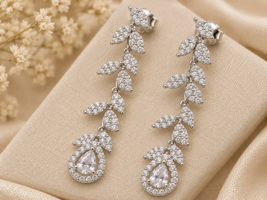 Celeste Vine Drop Earrings | 925 Sterling Silver | Veera Aabha