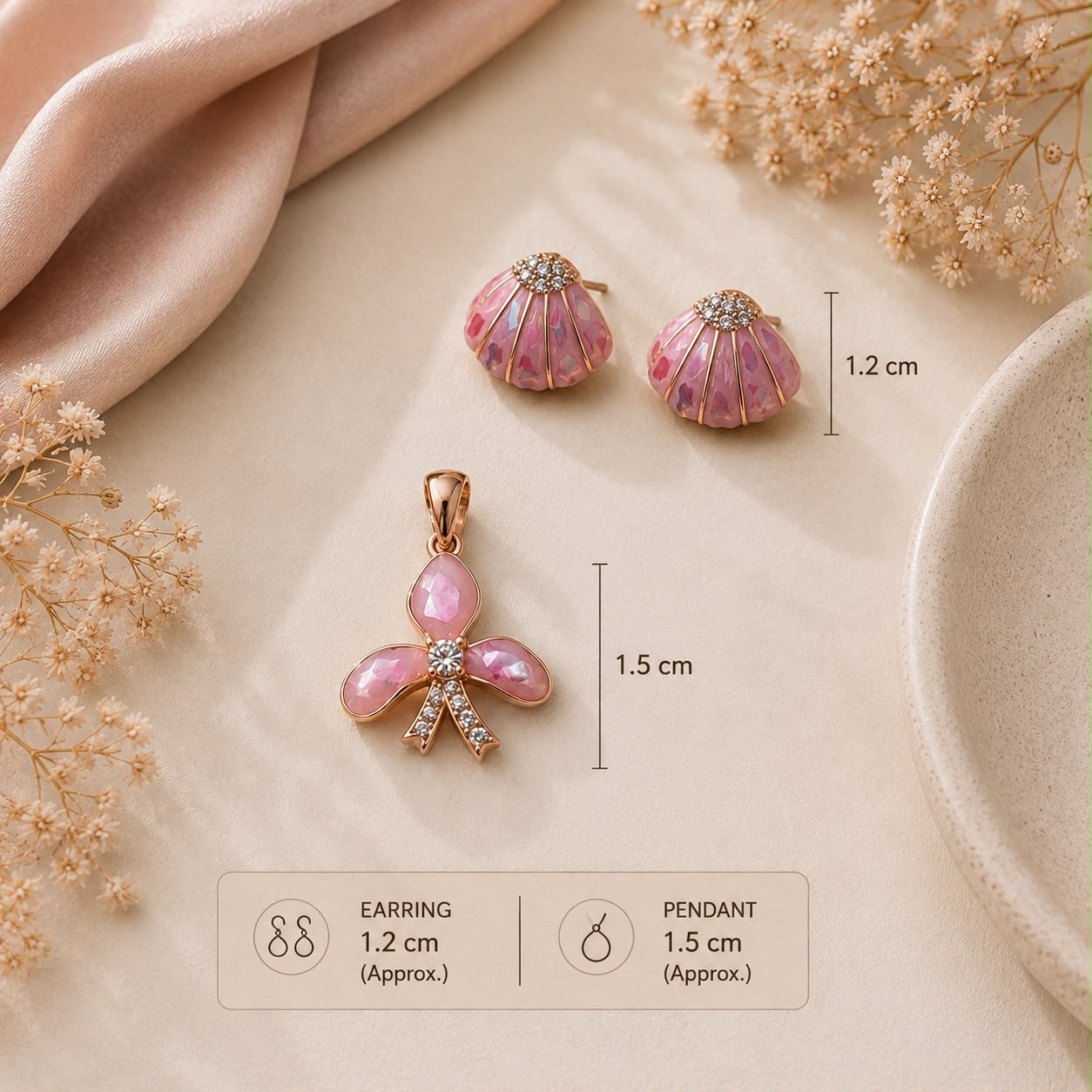Blush Bloom 925 Sterling Silver Pendant Set by Veera Aabha