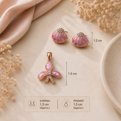 Blush Bloom 925 Sterling Silver Pendant Set by Veera Aabha