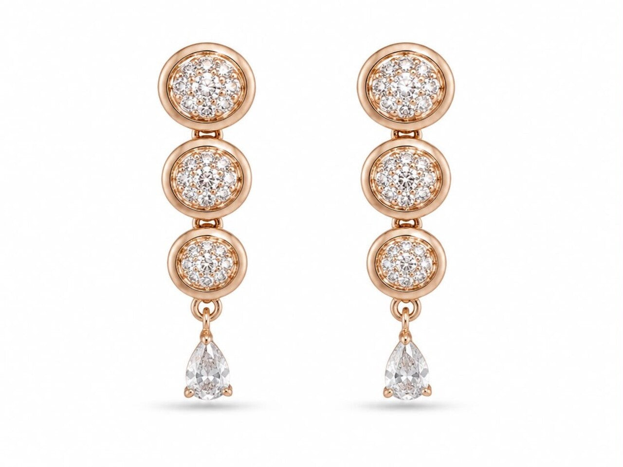 Rose Radiance Drop Earrings | 925 Sterling Silver | Veera Aabha