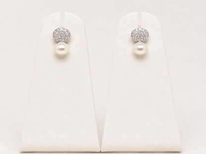 Celeste Pearl Stud Earrings | 925 Sterling Silver | Veera Aabha