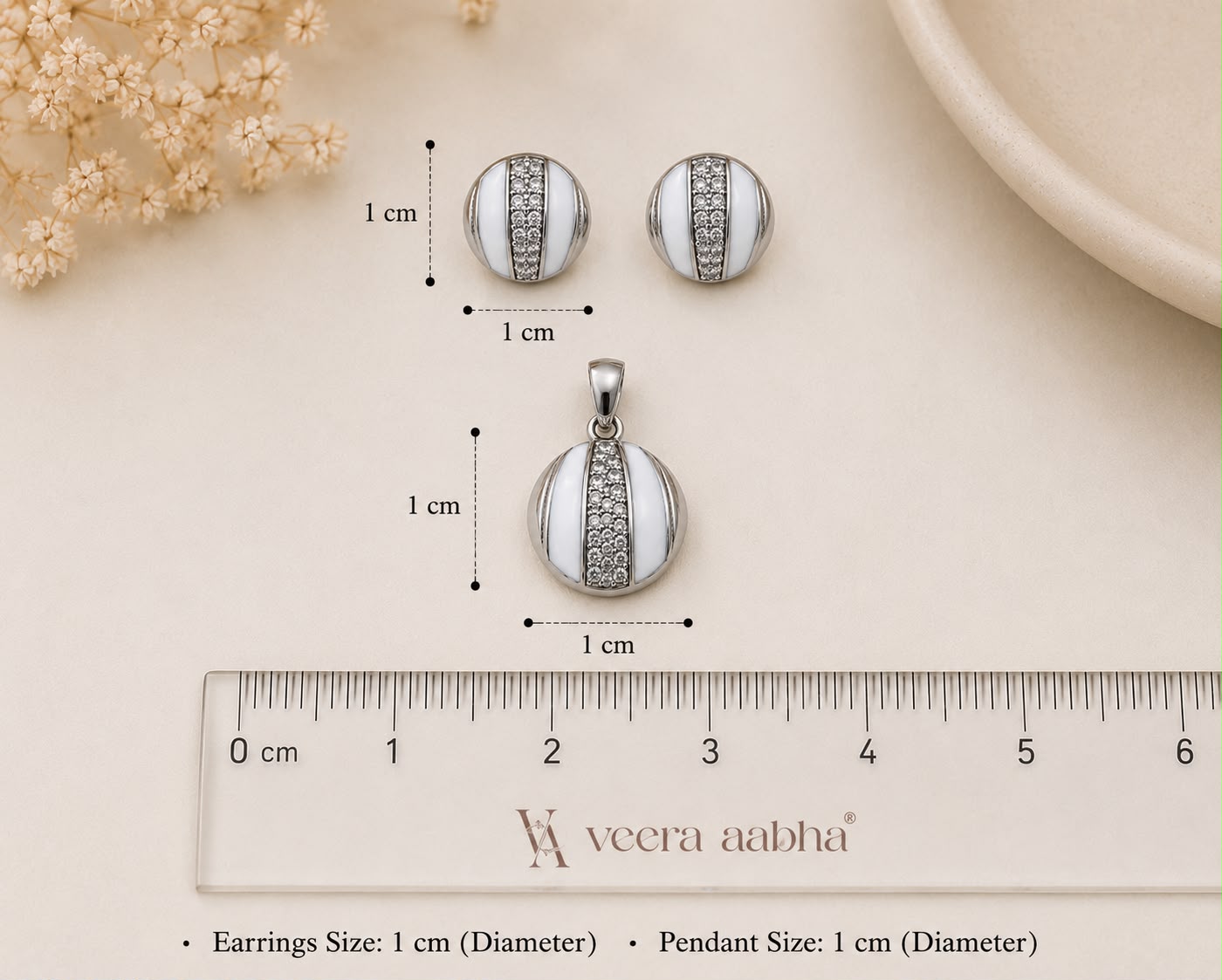 Pearl Essence 925 Sterling Silver Pendant Set by Veera Aabha