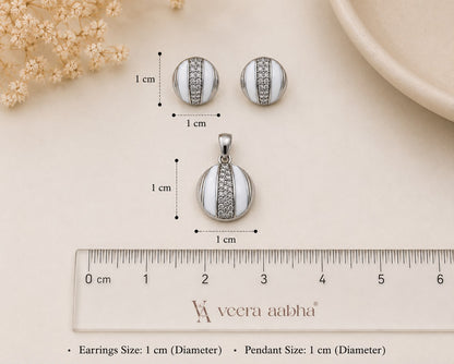 Pearl Essence 925 Sterling Silver Pendant Set by Veera Aabha