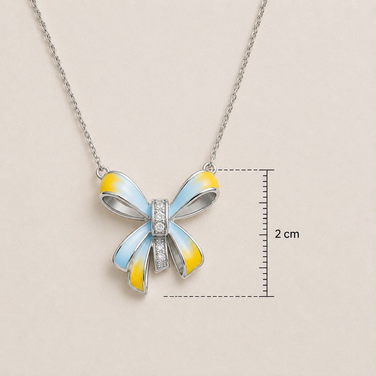 Pastel Bow Charm Necklace | 925 Sterling Silver | Veera Aabha