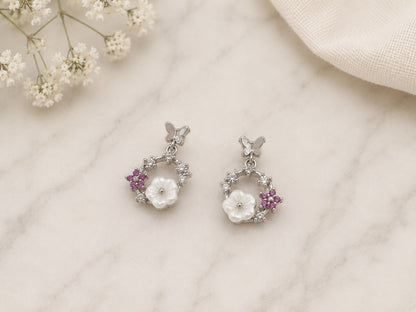 Floral Wreath Drop Earrings | 925 Sterling Silver | Veera Aabha