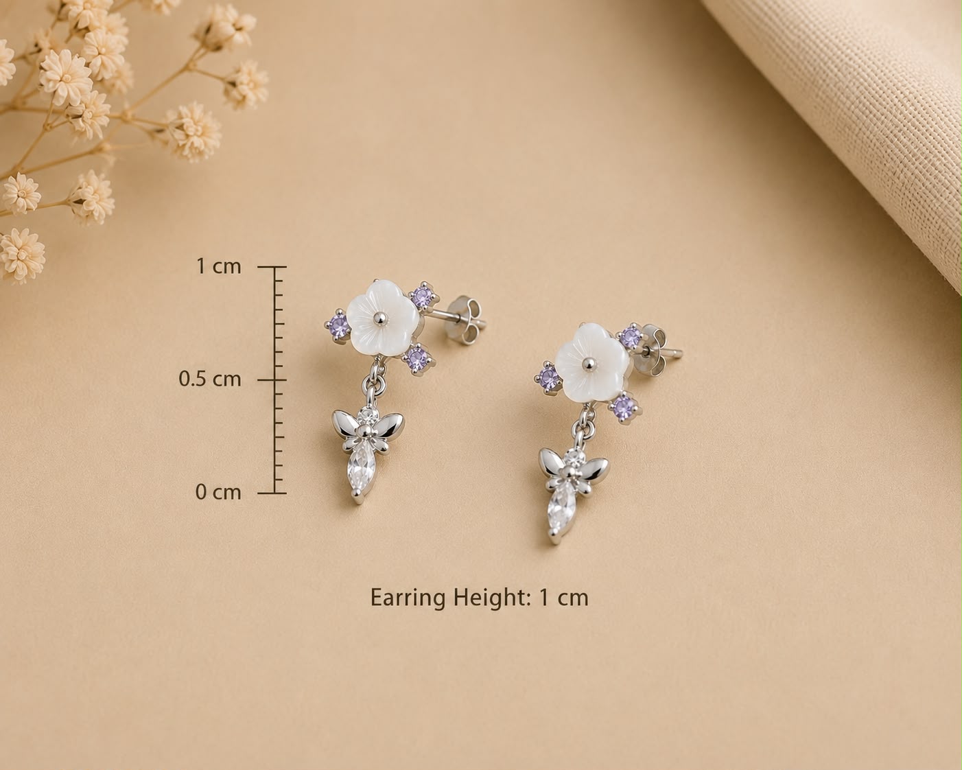 Blossom Flutter Drop Earrings | 925 Sterling Silver | Veera Aabha