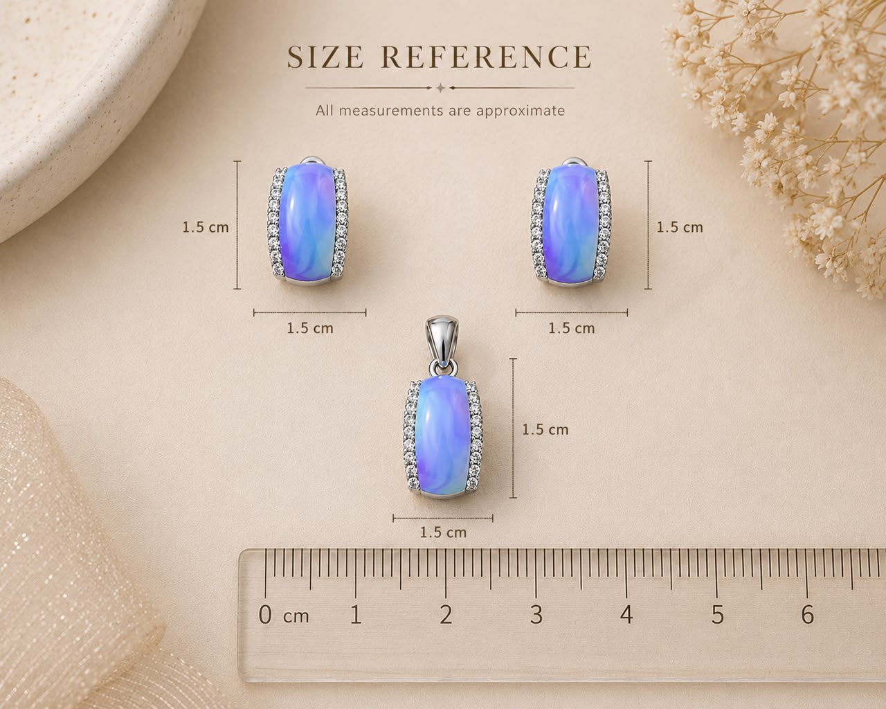 Lavender Mist 925 Sterling Silver Pendant Set by Veera Aabha
