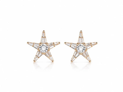 Celestial Starburst Stud Earrings | 925 Sterling Silver | Veera Aabha