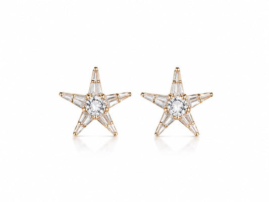 Celestial Starburst Stud Earrings | 925 Sterling Silver | Veera Aabha