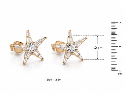Celestial Starburst Stud Earrings | 925 Sterling Silver | Veera Aabha