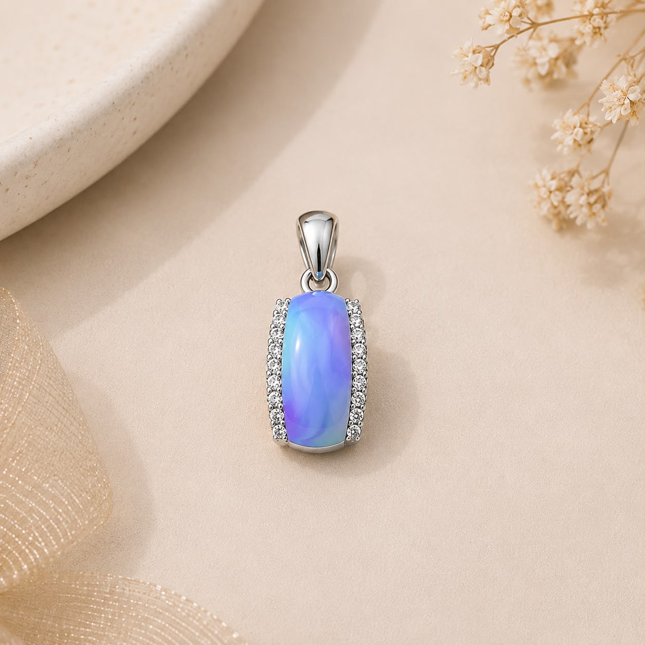 Lavender Mist 925 Sterling Silver Pendant Set by Veera Aabha