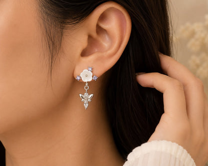 Blossom Flutter Drop Earrings | 925 Sterling Silver | Veera Aabha