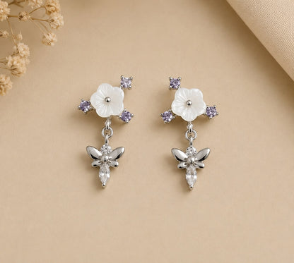 Blossom Flutter Drop Earrings | 925 Sterling Silver | Veera Aabha