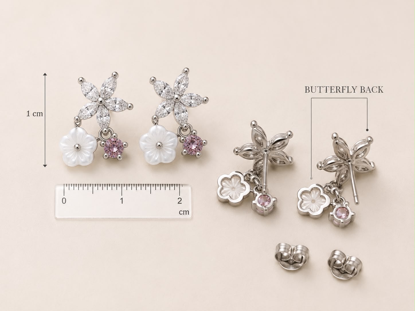 Pearl Blossom Stud Earrings | 925 Sterling Silver | Veera Aabha