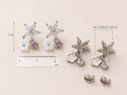Pearl Blossom Stud Earrings | 925 Sterling Silver | Veera Aabha