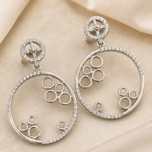 Celeste Orbit Drop Earrings | 925 Sterling Silver | Veera Aabha
