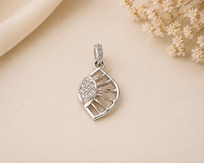 Radiant Fan 925 Sterling Silver Pendant Set by Veera Aabha