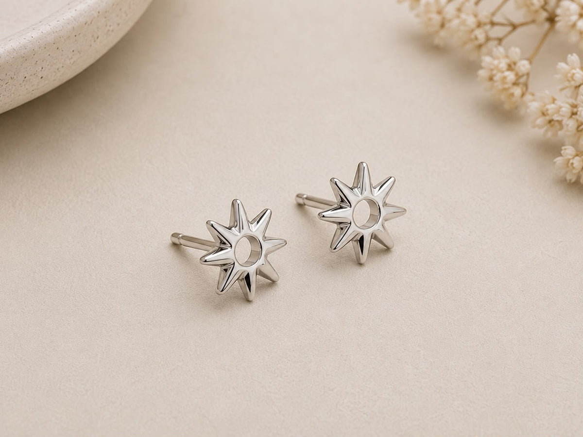 Solar Glow Stud Earrings