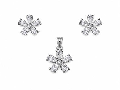 Blossom Brilliance 925 Sterling Silver Pendant Set by Veera Aabha