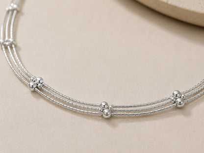 Celeste Beaded Silver Necklace | Veera Aabha