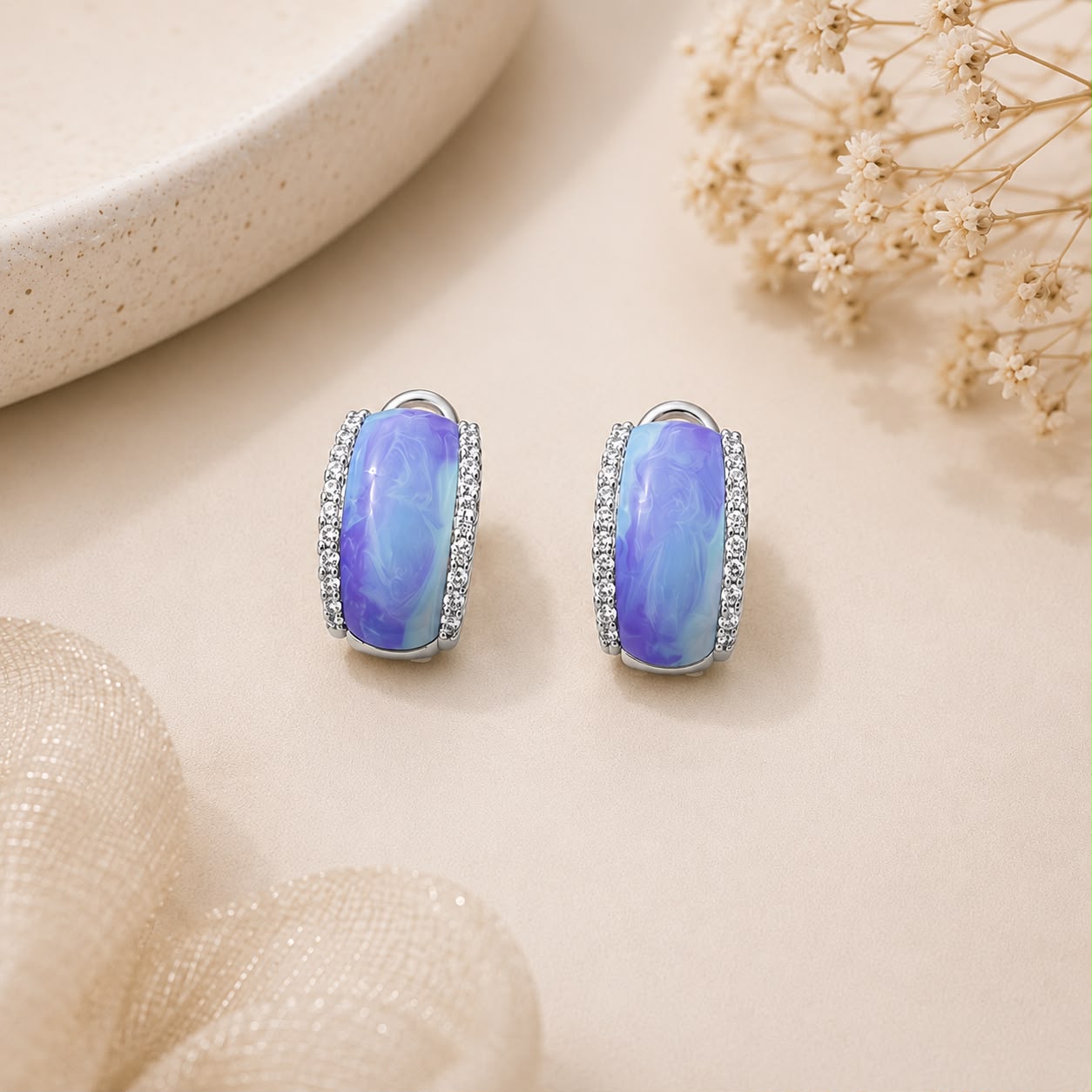 Lavender Mist 925 Sterling Silver Pendant Set by Veera Aabha