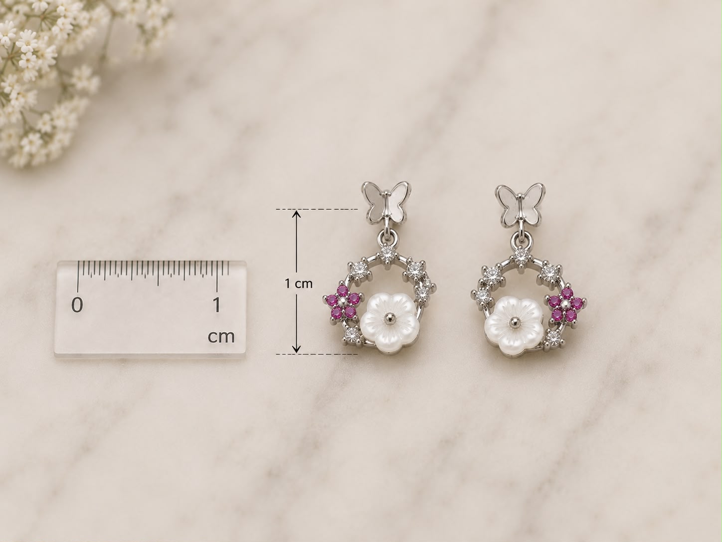 Floral Wreath Drop Earrings | 925 Sterling Silver | Veera Aabha