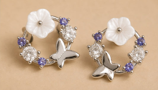 Flutter Bloom Stud Earrings | 925 Sterling Silver | Veera Aabha