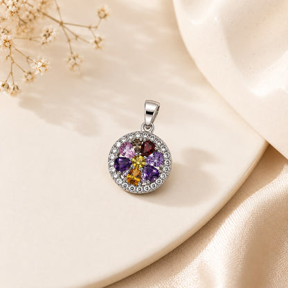 Harmony Bloom 925 Sterling Silver Pendant Set by Veera Aabha