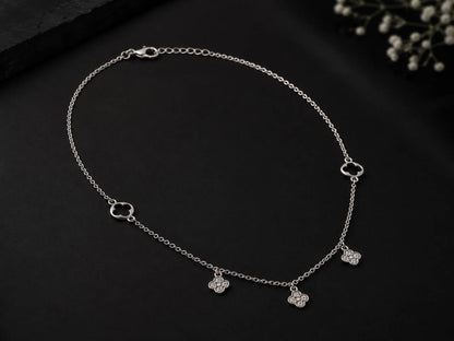 Noir Clover Charm Necklace | 925 Sterling Silver | Veera Aabha