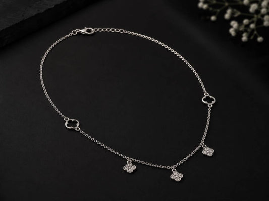 Noir Clover Charm Necklace | 925 Sterling Silver | Veera Aabha