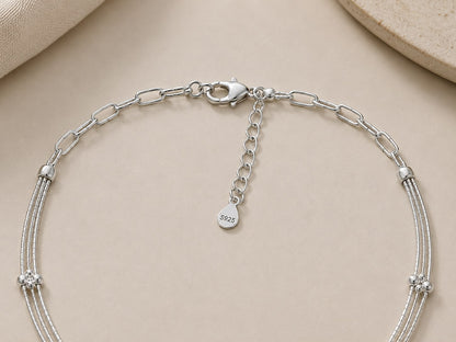 Celeste Beaded Silver Necklace | Veera Aabha