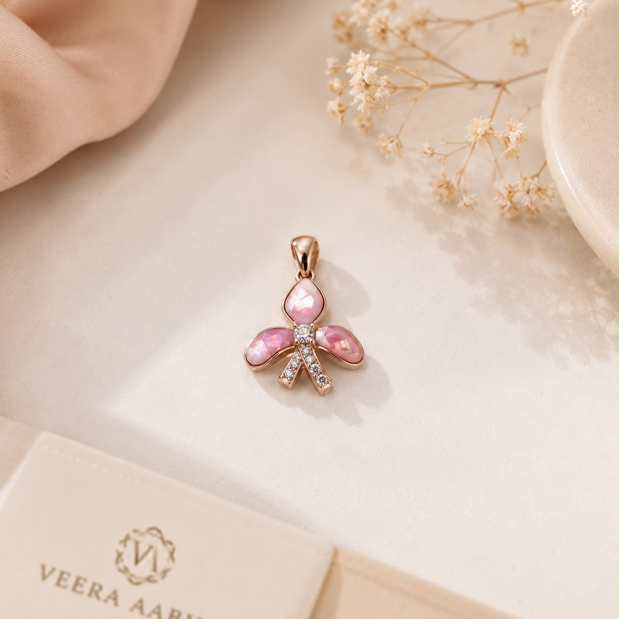 Blush Bloom 925 Sterling Silver Pendant Set by Veera Aabha