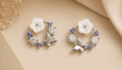 Flutter Bloom Stud Earrings | 925 Sterling Silver | Veera Aabha