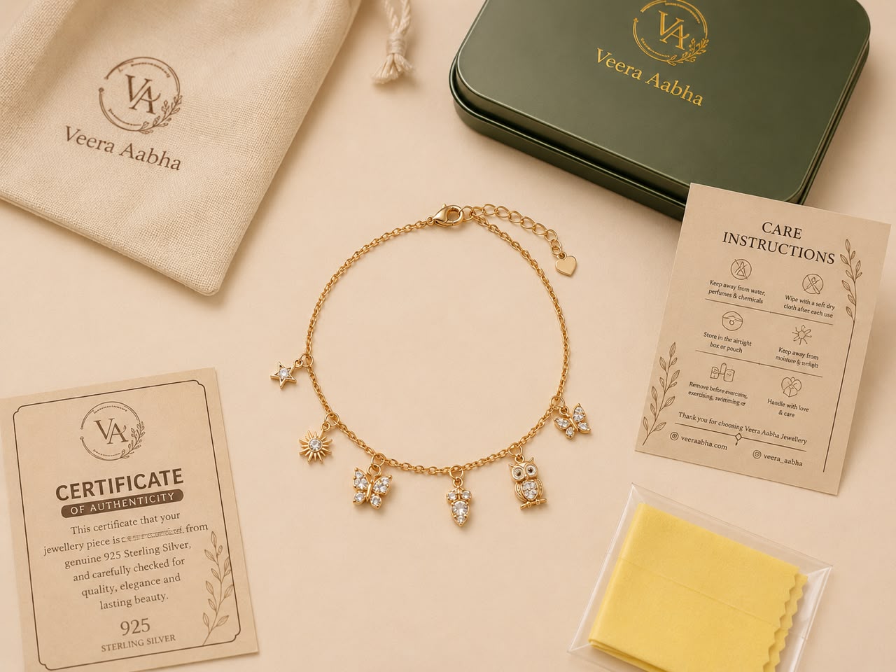 Celestial Charm Bracelet | 925 Sterling Silver | Veera Aabha
