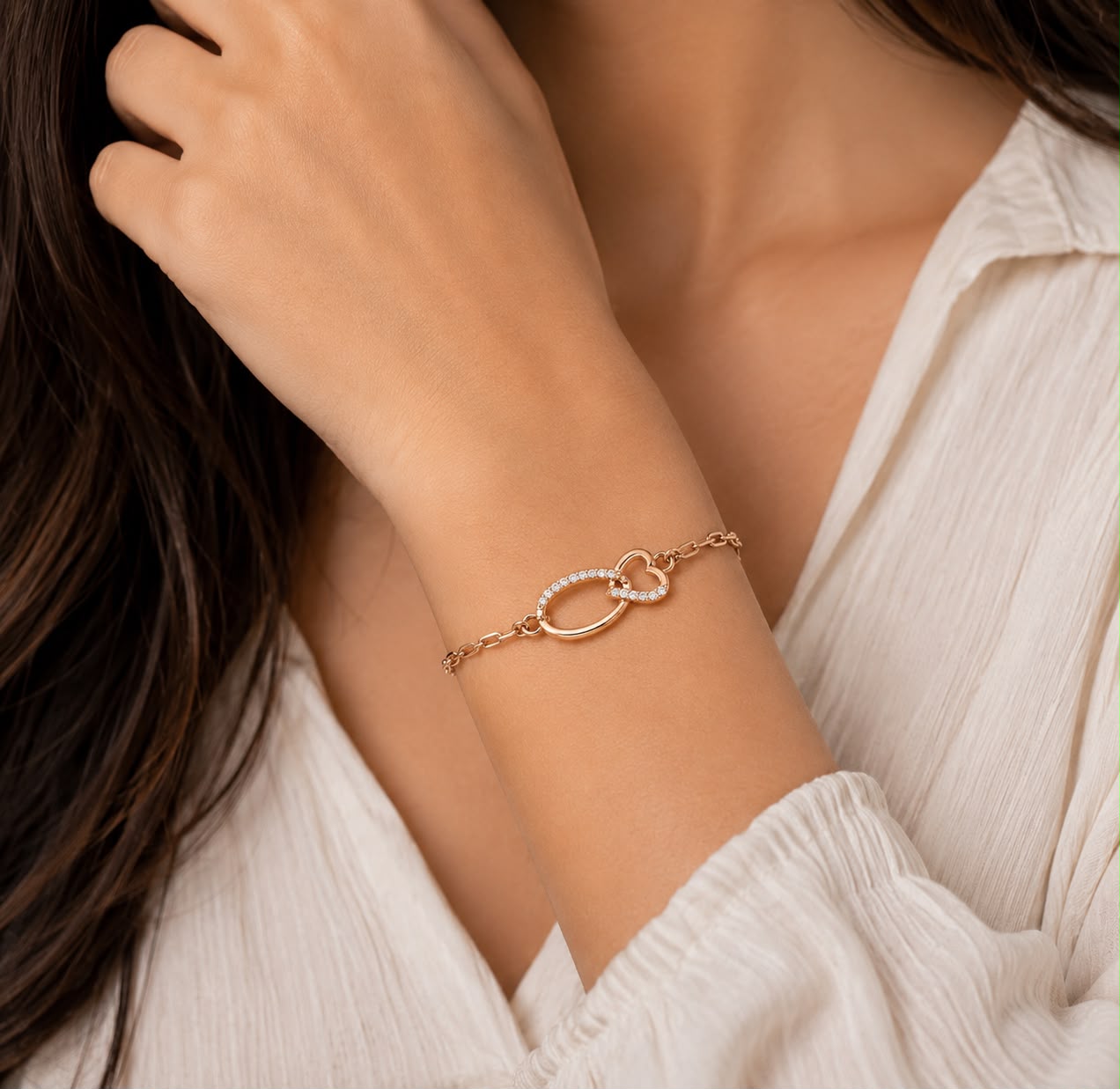 Linked Hearts Bracelet | 925 Sterling Silver | Veera Aabha
