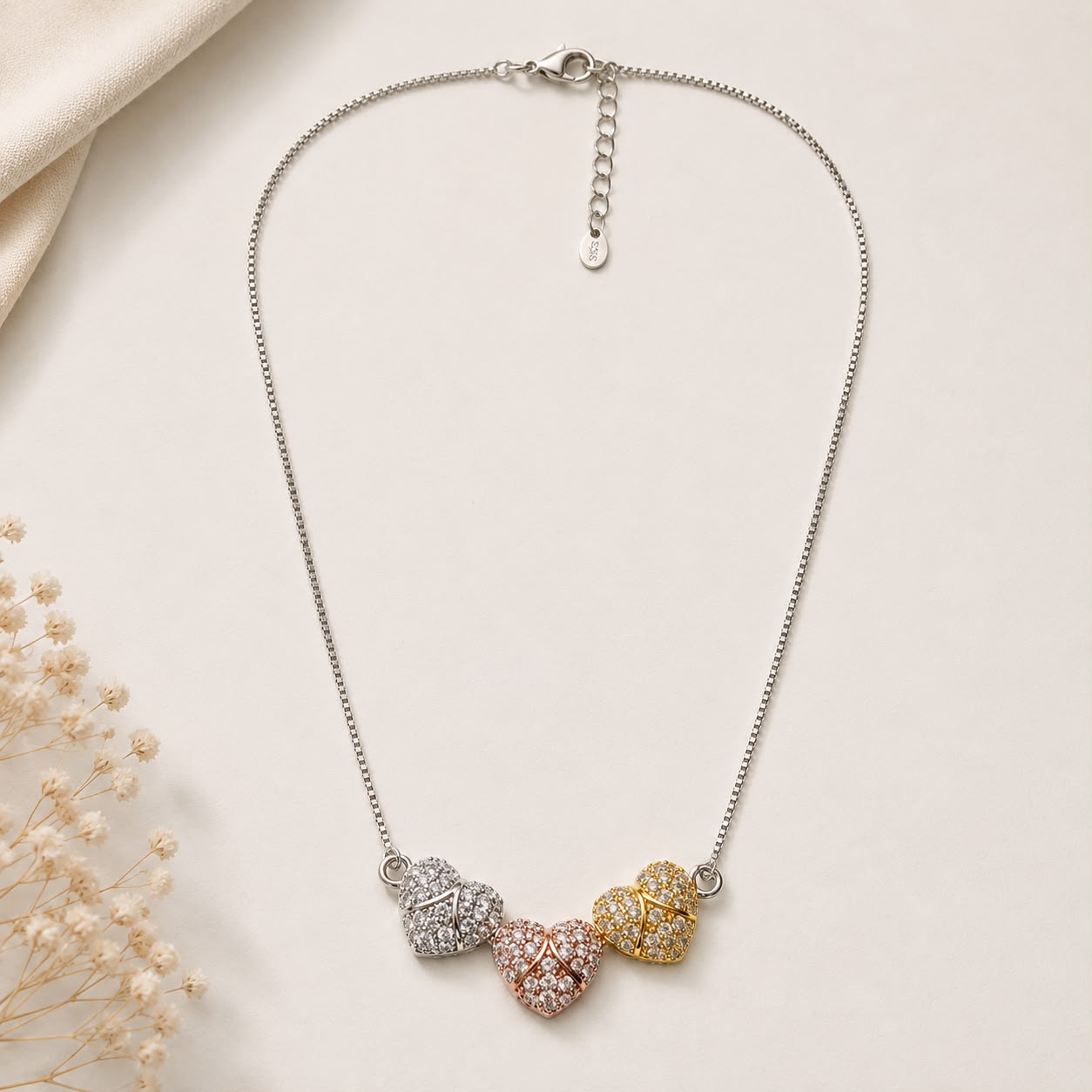 Trinity Hearts Necklace