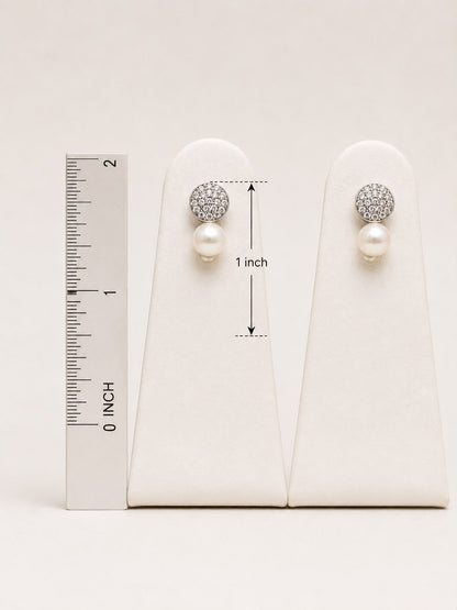 Celeste Pearl Stud Earrings | 925 Sterling Silver | Veera Aabha