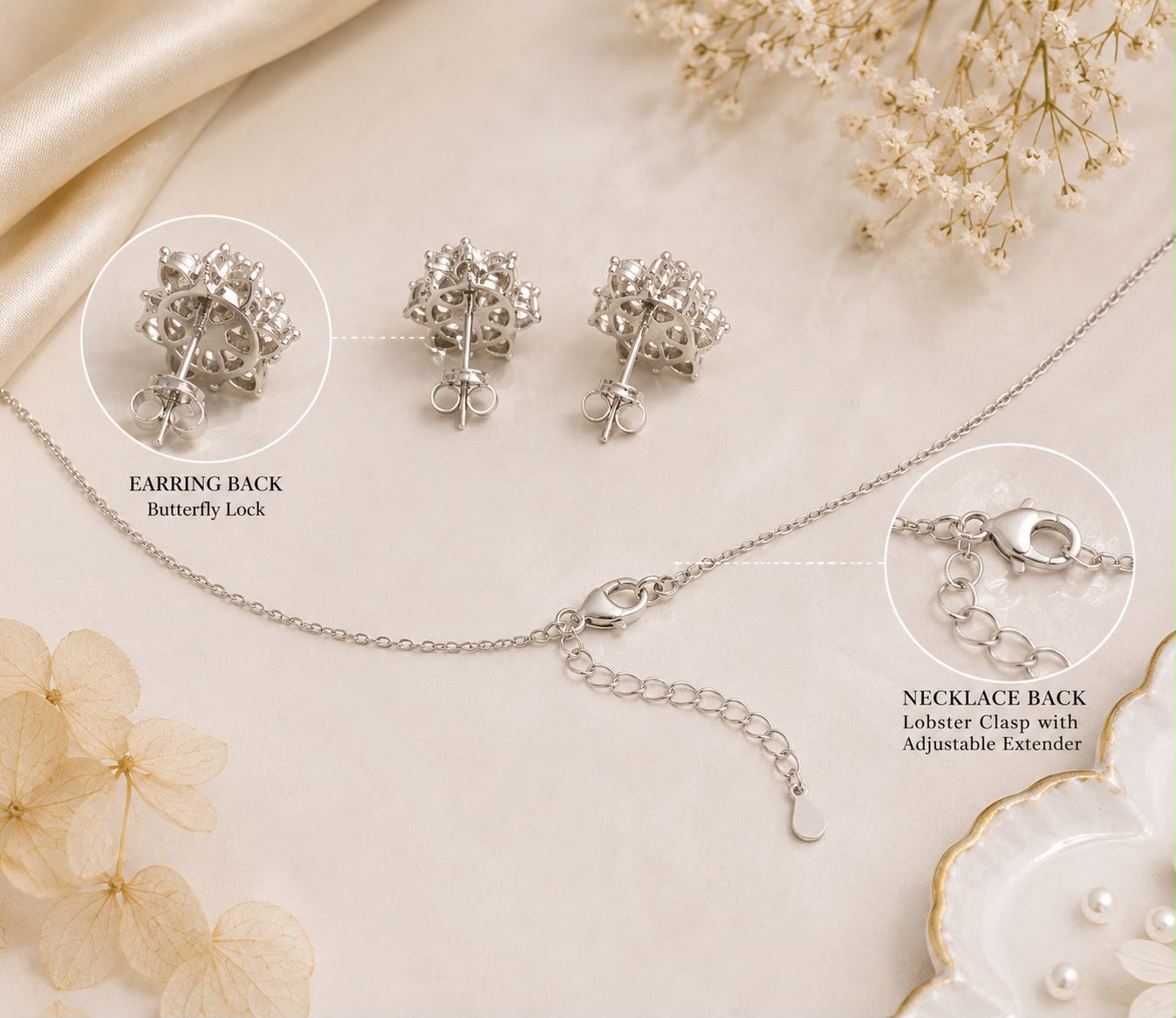 Royal Sapphire Halo Pendant Set | 925 Sterling Silver | Veera Aabha
