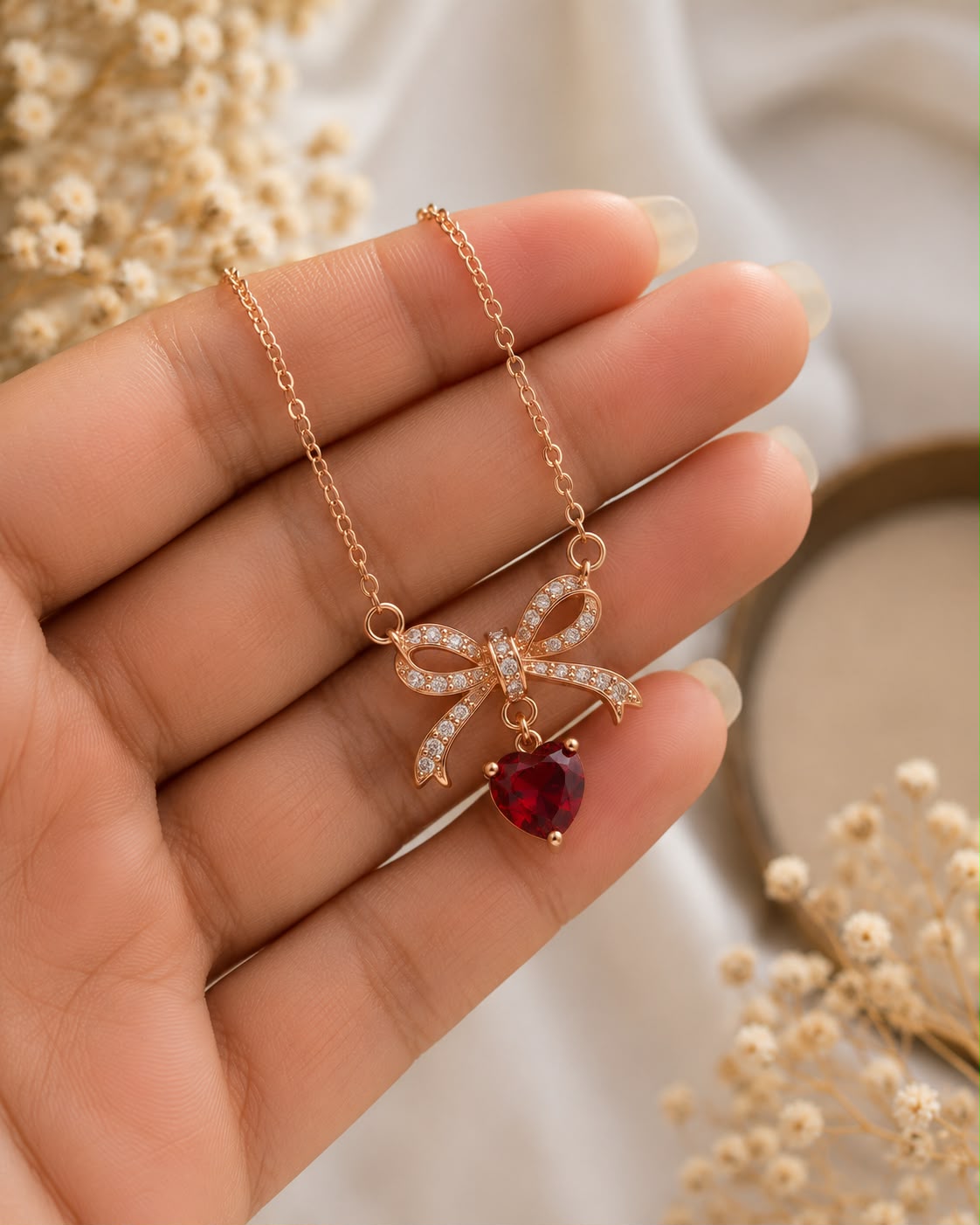 Crimson Bow Chain | 925 Sterling Silver | Veera Aabha