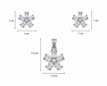 Blossom Brilliance 925 Sterling Silver Pendant Set by Veera Aabha